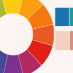 Color wheel with a matching color palette for design projects.