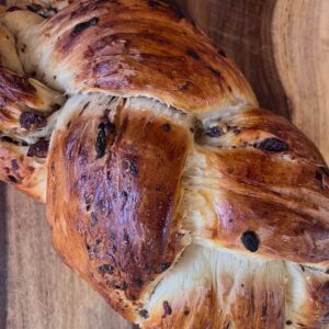 Delicious homemade holiday bread with a golden crust and chocolate chips, inspired by summer memorie.
