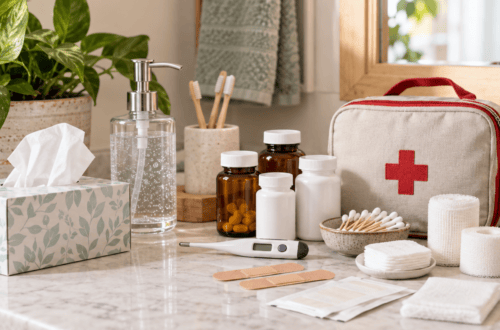 Medical supplies and first aid kit for FSA eligible expenses.