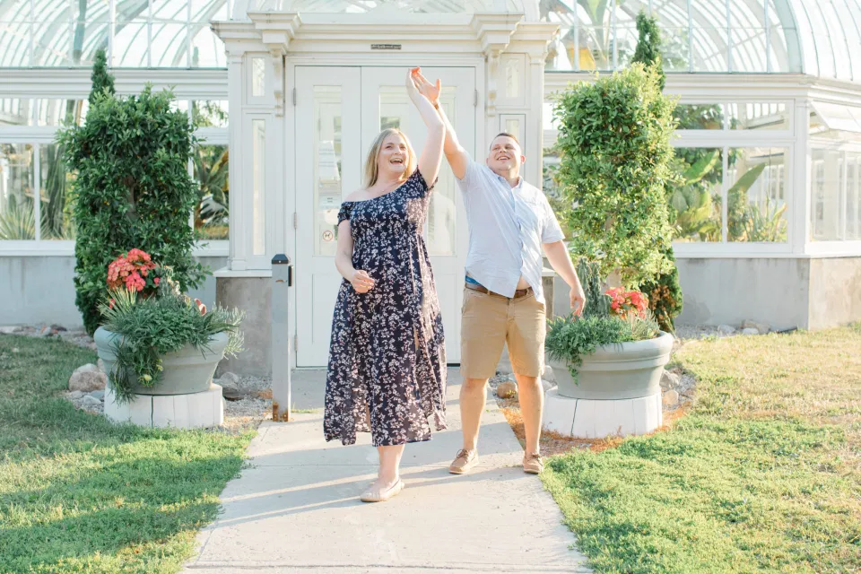 Summer Engagement Session inspiration - Neutrals, Blues, Flowy Dress - Floral Print Navy - Grey Loft Studio - Ottawa Wedding Photographer - Wedding Videographer - Fun, Natural, Bright Photo Video Team. - Photographe - Greyloft - Ottawa Engagement Pictures
