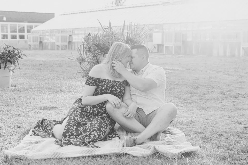 Summer Engagement Session inspiration - Neutrals, Blues, Flowy Dress - Floral Print Navy - Grey Loft Studio - Ottawa Wedding Photographer - Wedding Videographer - Fun, Natural, Bright Photo Video Team. - Photographe - Greyloft - Ottawa Engagement Pictures