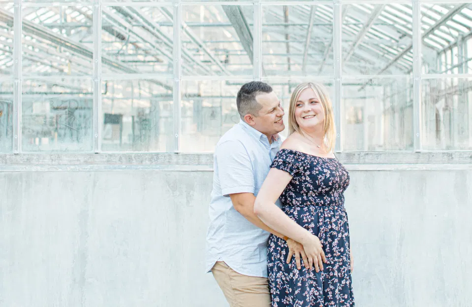 Summer Engagement Session inspiration - Neutrals, Blues, Flowy Dress - Floral Print Navy - Grey Loft Studio - Ottawa Wedding Photographer - Wedding Videographer - Fun, Natural, Bright Photo Video Team. - Photographe - Greyloft - Ottawa Engagement Pictures