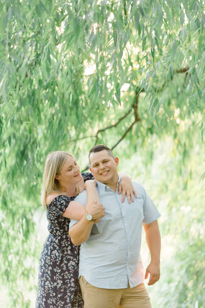 Natural Posing for Real Couples - Summer Engagement Session inspiration - Neutrals, Blues, Flowy Dress - Floral Print Navy - Grey Loft Studio - Ottawa Wedding Photographer - Wedding Videographer - Fun, Natural, Bright Photo Video Team. - Photographe - Greyloft - Ottawa Engagement Pictures