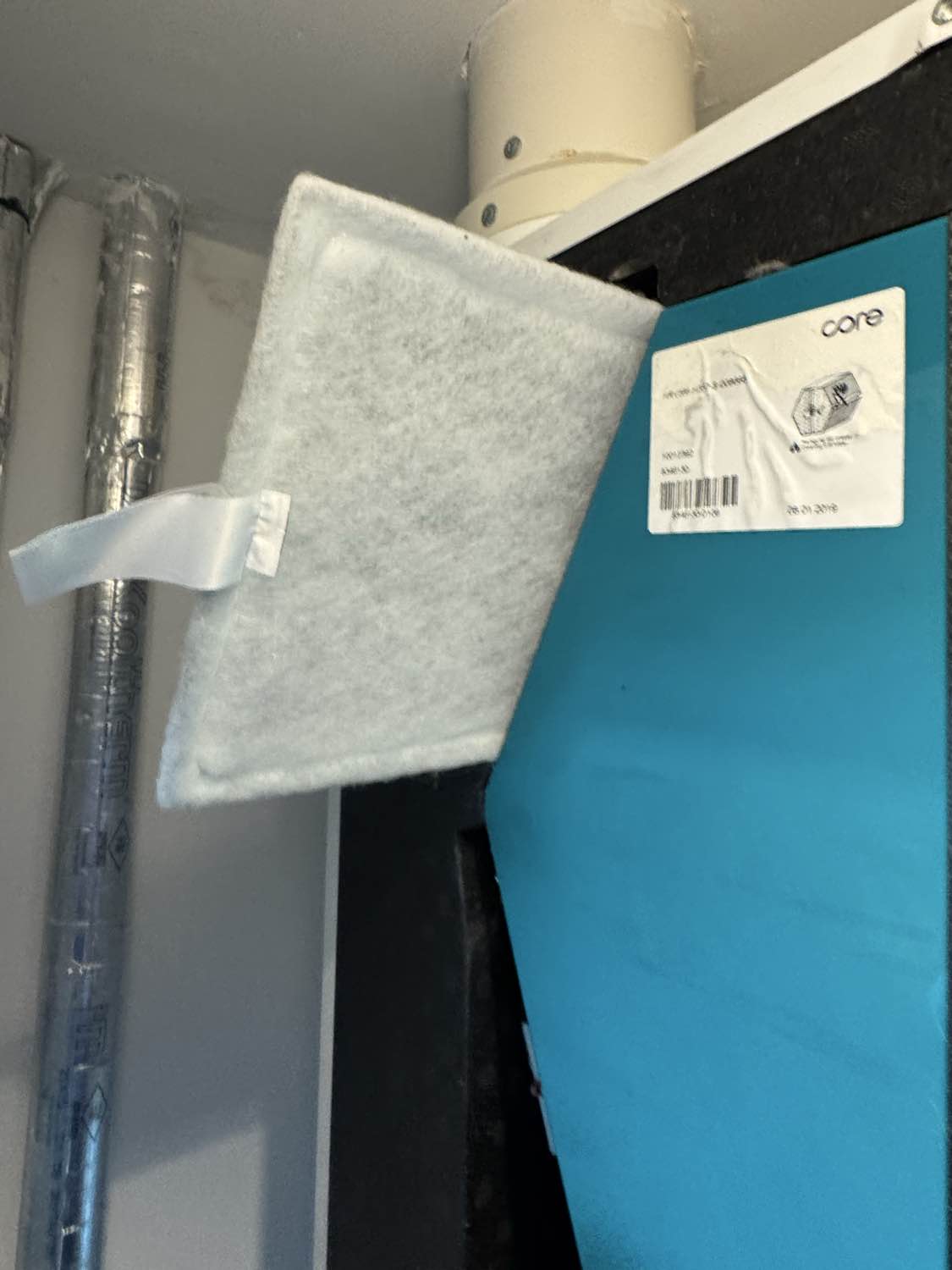 New MVHR filter ready for service replacement