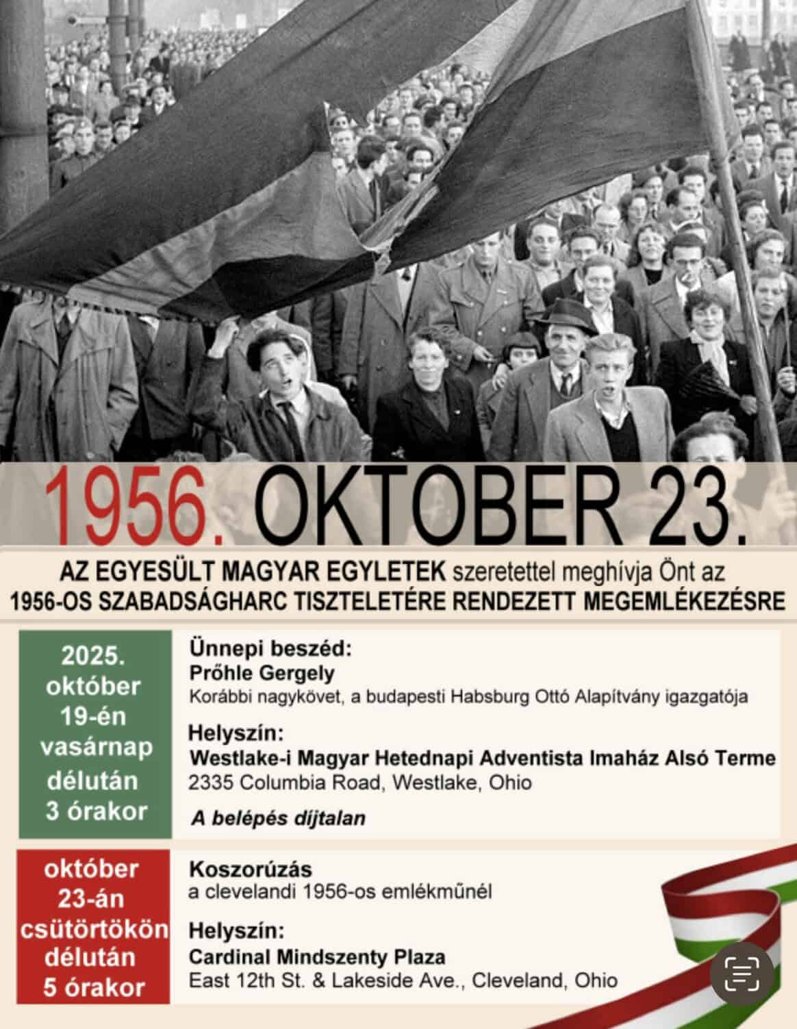 Commemoration of the Events of the 1956 Revolution / Szabadságharc Tiszteletére Rendezett Megemlékezés
