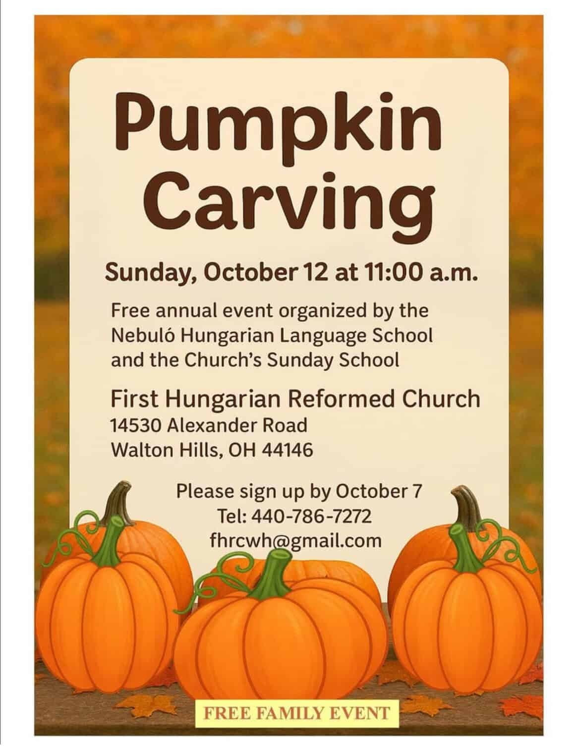 Pumpking Carving / Tökfaragás (First Hungarian Reformed Church)