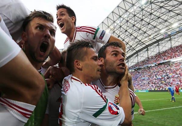 Óriási öröm fogadta a magyar egyenlítő gólt (Fotó: Action Images)