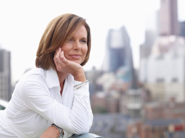 Pensive Businesswoman Downtown
