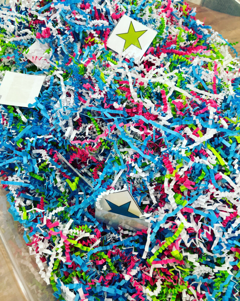 Paper Shreds - Students did a shape hunt/match