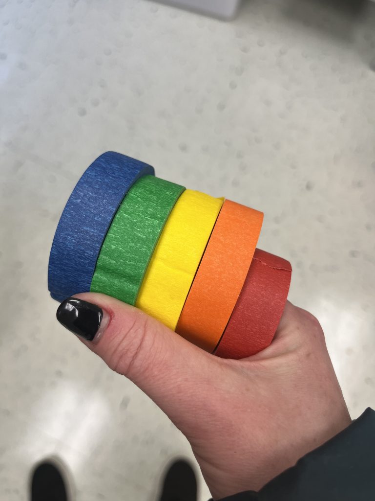 colorful rolls of tape. The ultimate teacher tool.