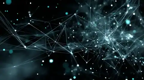 Abstract network of connected nodes and lines