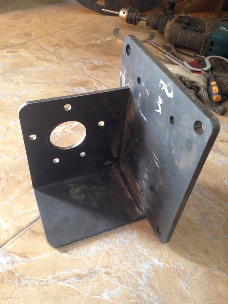 Sturdy metal bracket with multiple holes for mounting and support.