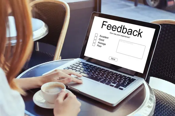 A person checking a online survey site.