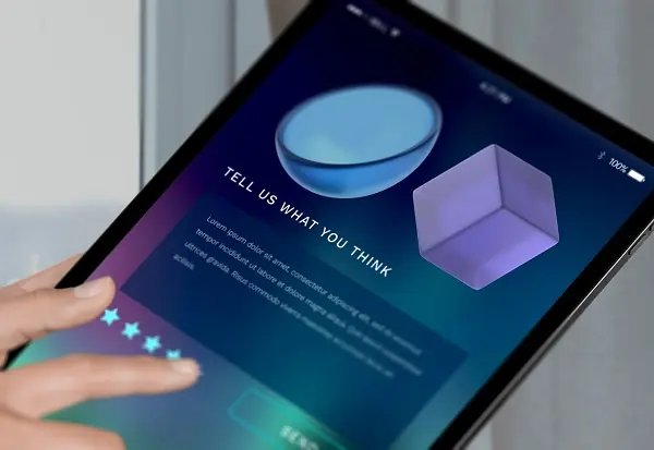 People filling out online surveys for money on a tablet.