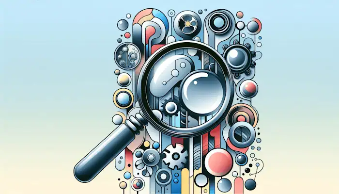 Various blogging platform logos with a magnifying glass, symbolizing selection