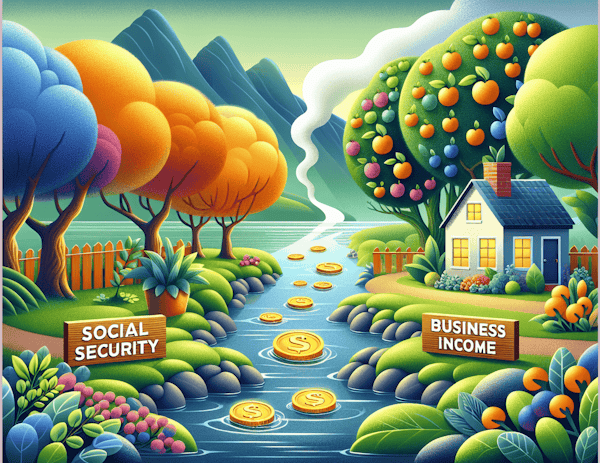 An illustration of diversifying income sources in retirement.