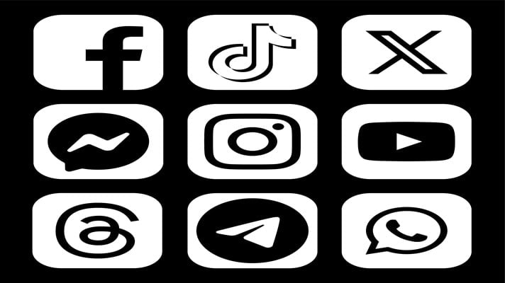 collage of social media icons