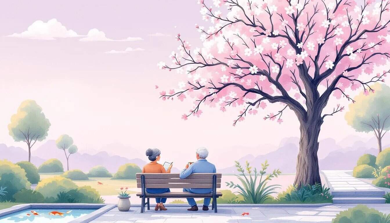 An illustration of a peaceful retirement lifestyle.