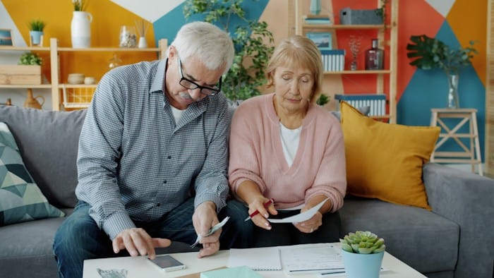 A couple is working on the budget.