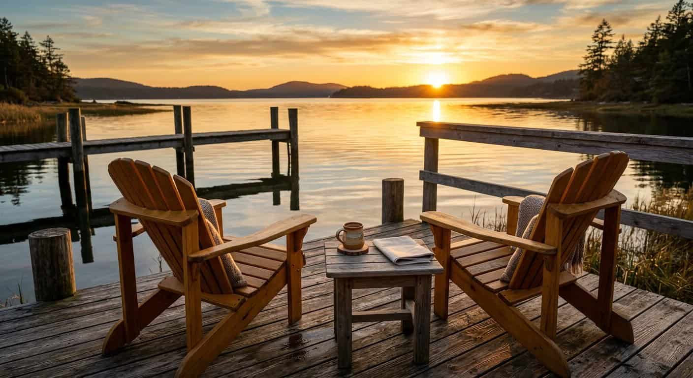Deck chairs on a dock