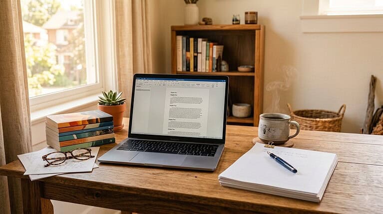 laptop on desk