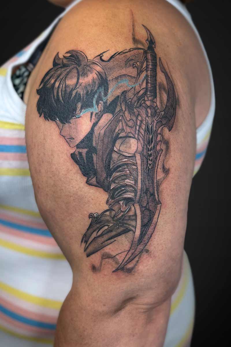 Anime tattoo Sung Jinwoo SoloLeveling by Jesse
