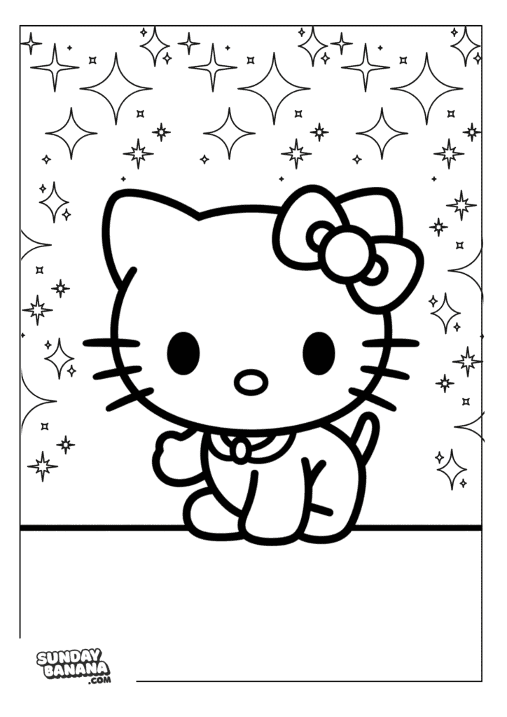 15-jewelpet-twinkling-stars-hello-kitty-coloring-page Jewelpet surrounded by twinkling stars Hello Kitty coloring page
