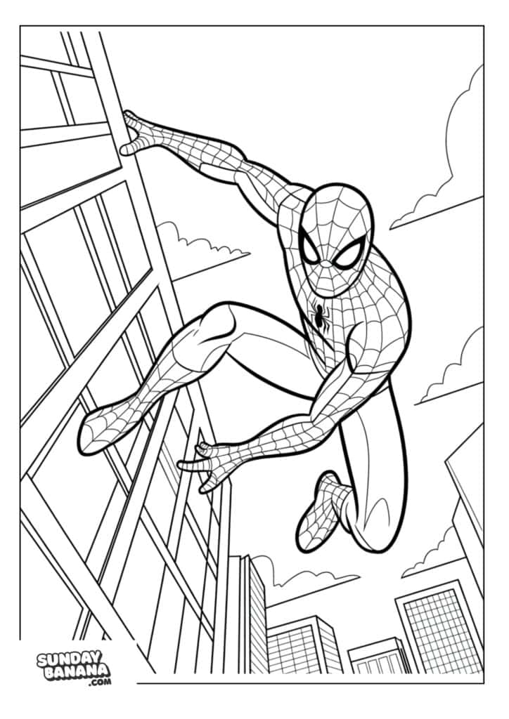 15-climbing-building-spiderman-coloring-page Climbing building Spiderman coloring page