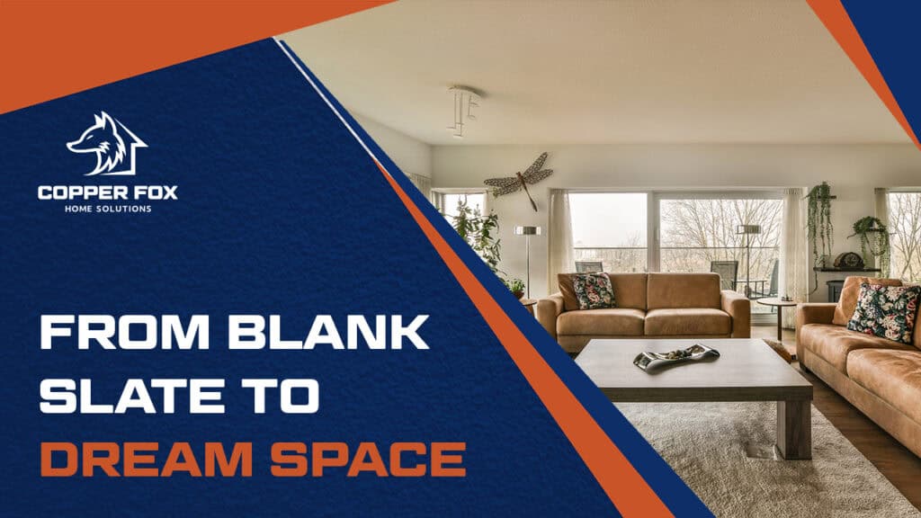 Modern living room featuring large windows, cozy leather couches, and stylish decor for a comfortable home interior.