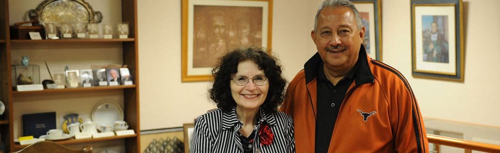 Peggy Goertzen, Director, Center for Mennonite Brethren Studies, with Rolando Mireles, Latin American Mennonite Brethren Conference