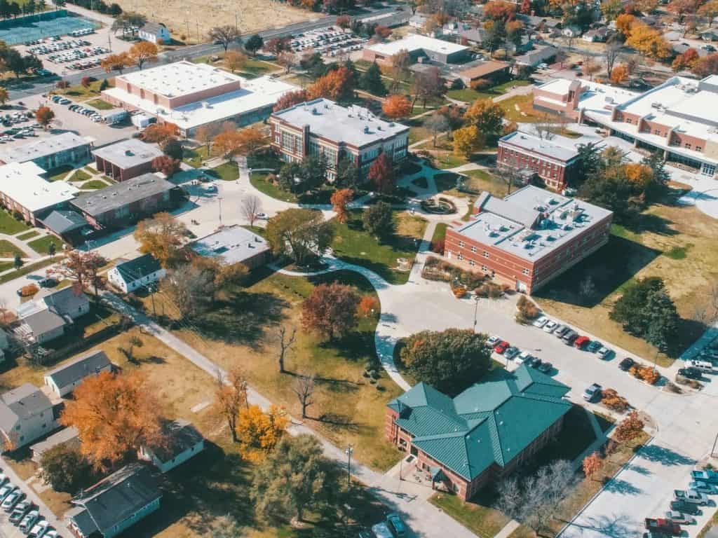 Tabor College campus aerial photo