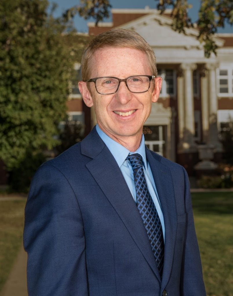 A portrait of Dr. David Janzen, Tabor College president 