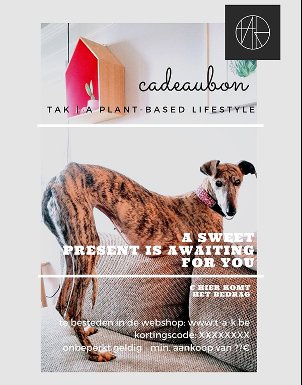 vegan cadeaubon van tAK a plant-based lifestyle - helemaal op maat