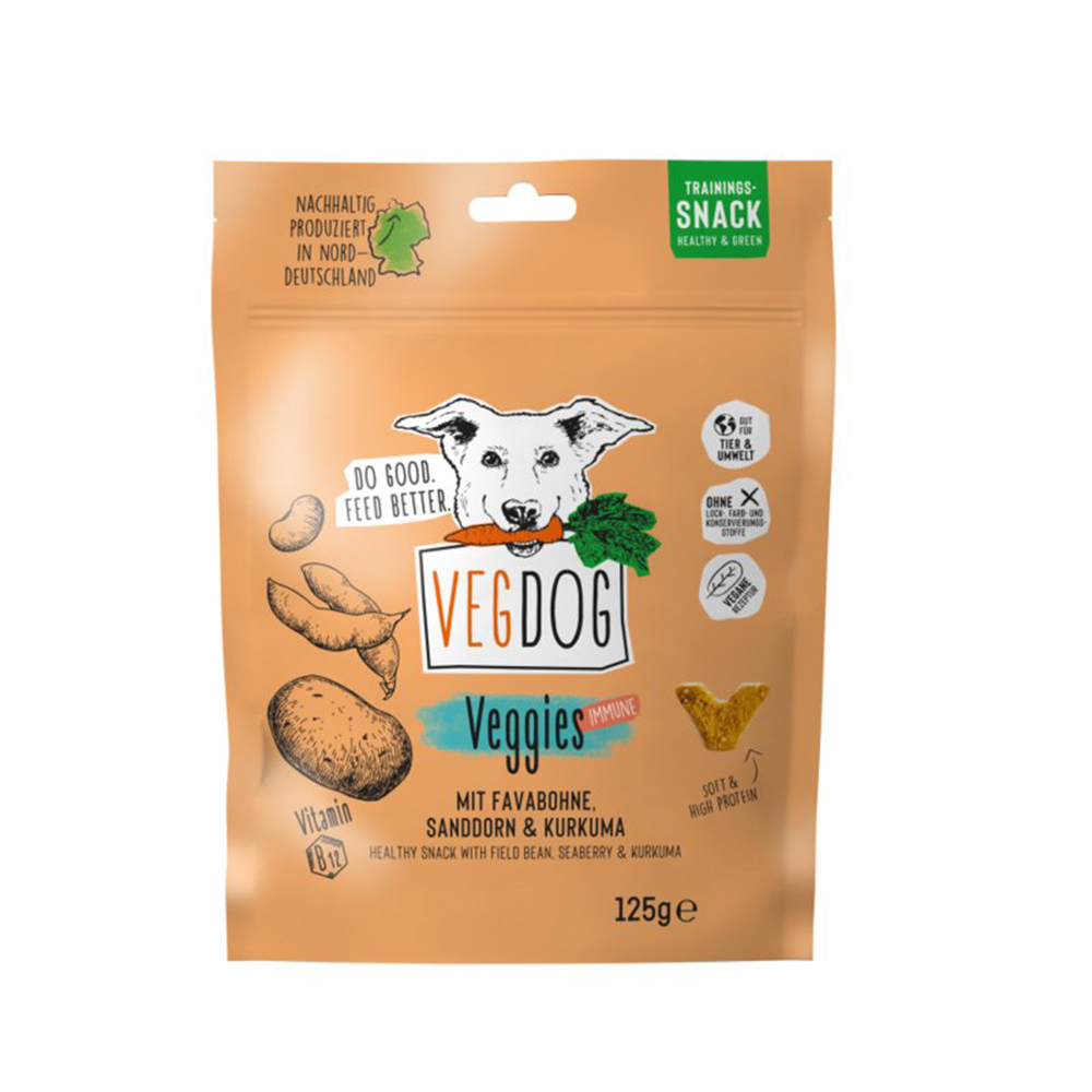 vegdog veggies immune vegan hondensnacks 125gr
