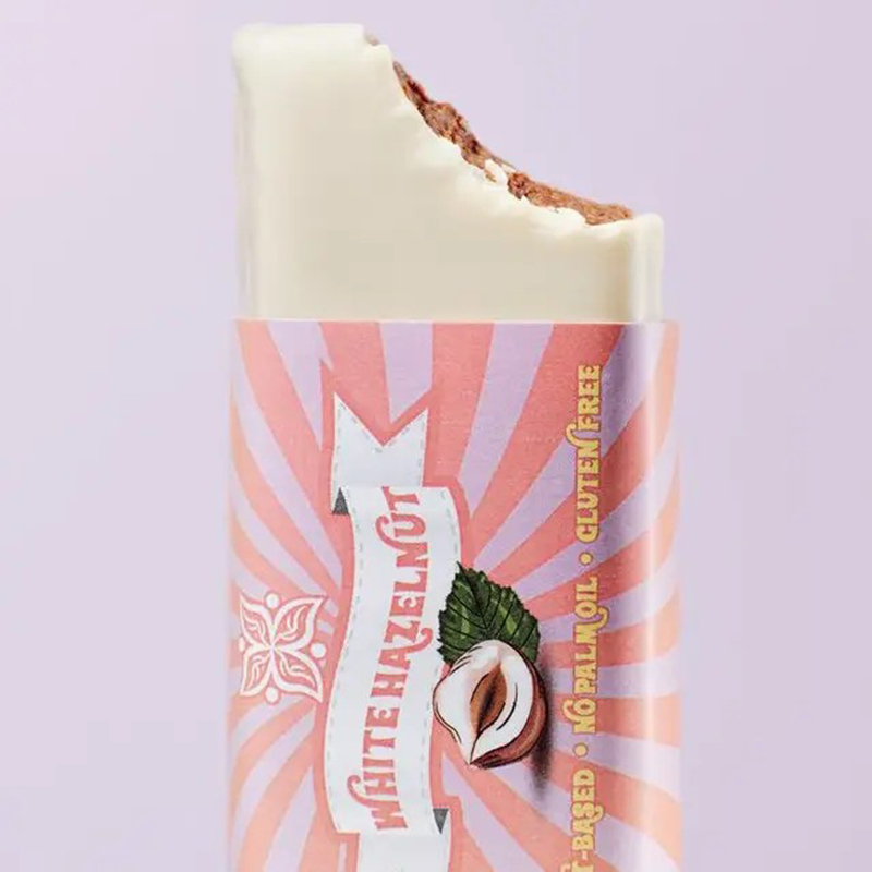 vegan delights white hazelnut vegan witte chocolade met hazelnootvulling, 50gr