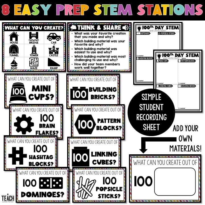 100th Day of School STEM Stations