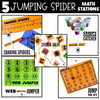 Jumping Spider Math Stations - Halloween Math Activities, Fall Party, Games - Image 2