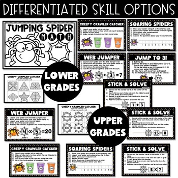Jumping Spider Math Stations - Halloween Math Activities, Fall Party, Games - Image 3