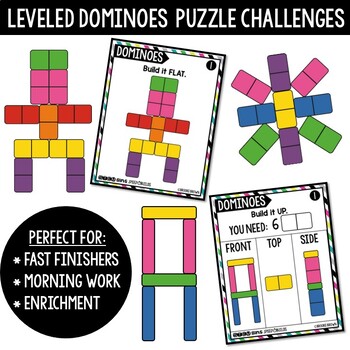 Dominoes STEM Bins® Speed Builds STEM Activities - Puzzle Cards - Image 2