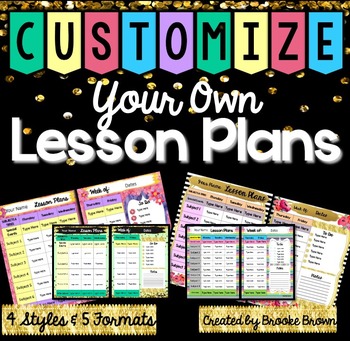 EDITABLE Lesson Plans