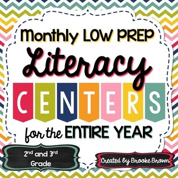 Monthly Low Prep Literacy Centers {ENTIRE YEAR BUNDLE!}