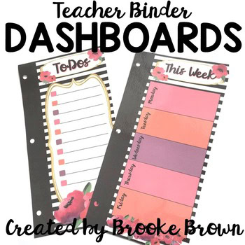 Teacher Binder Dashboards {Watercolor Stripes}