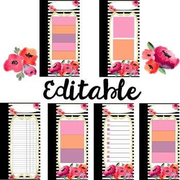 Teacher Binder Dashboards {Watercolor Stripes} - Image 3