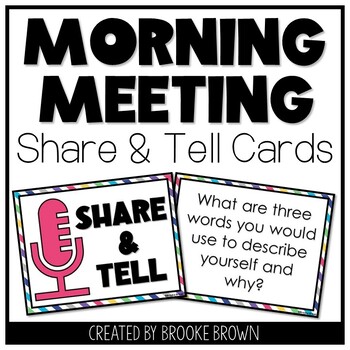 Share & Tell Cards for Morning Meeting, Sharing, Getting to Know You Activities