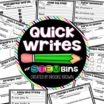STEM Bins® Quick Writes: Writing & Math Extensions for STEM Activities
