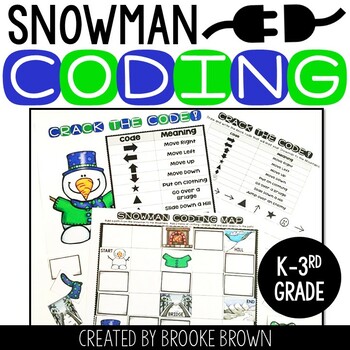 Snowman Coding - DIGITAL + PRINTABLE - Winter Unplugged Coding, January