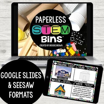 PAPERLESS STEM Bins® (Google Slides and Seesaw) - Digital STEM Activities