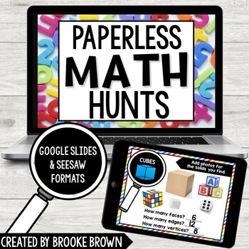 PAPERLESS Math Hunts for Distance Learning (Google Slides and Seesaw)