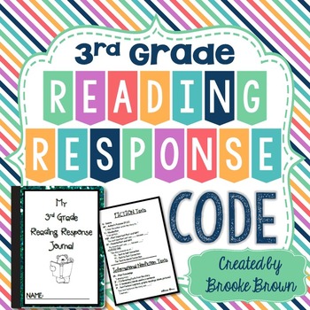 Reading Response Journal "Code" for Third Grade