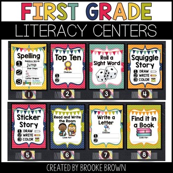 First Grade Literacy Centers Made EASY! cover